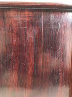Antique Japanese Wooden Lacquered Low Table Brown Serving Tray Ozen Square L494
