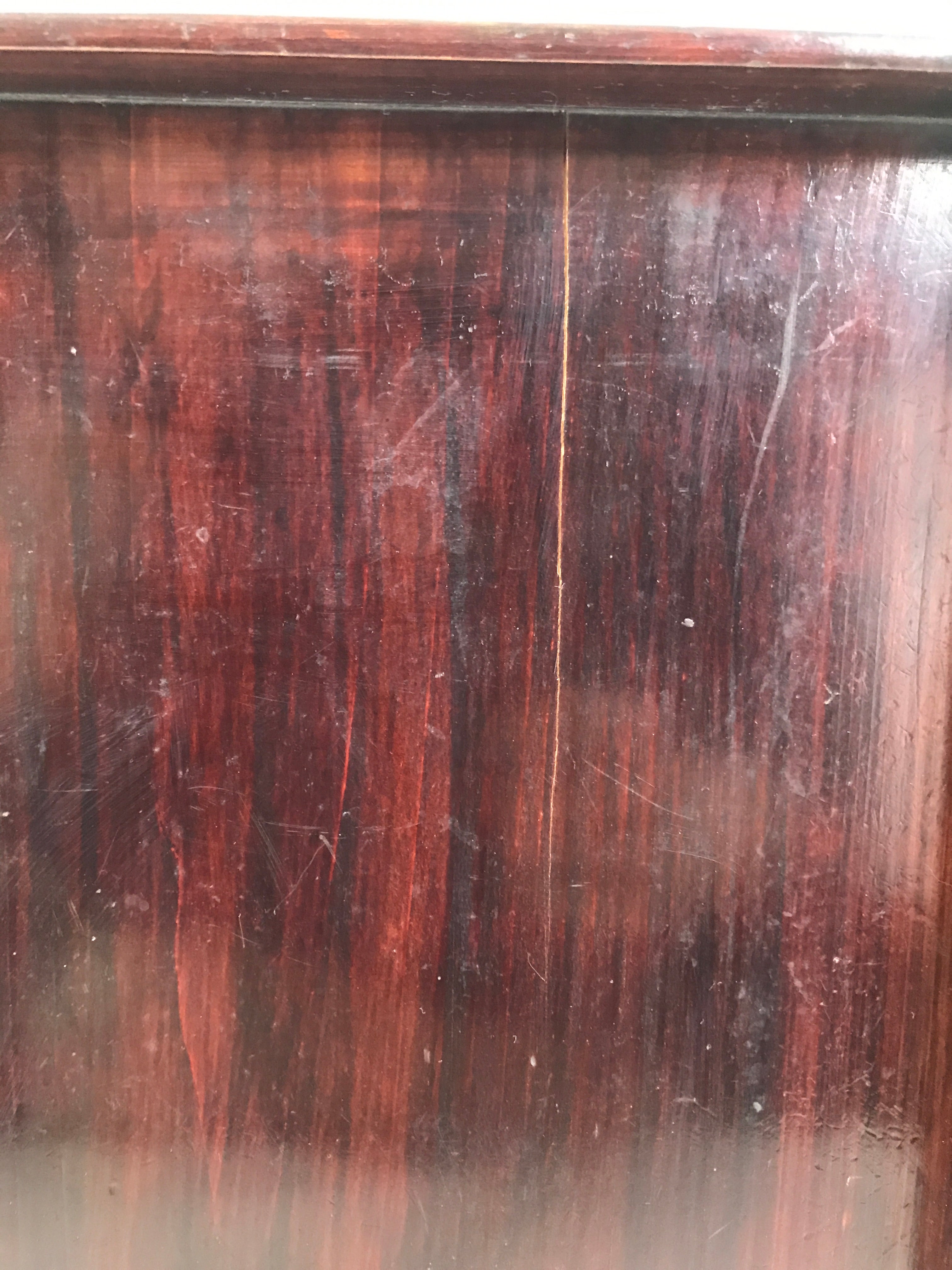 Antique Japanese Wooden Lacquered Low Table Brown Serving Tray Ozen Square L494