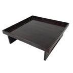 Antique Japanese Wooden Lacquered Low Table Brown Serving Tray Ozen Square L494