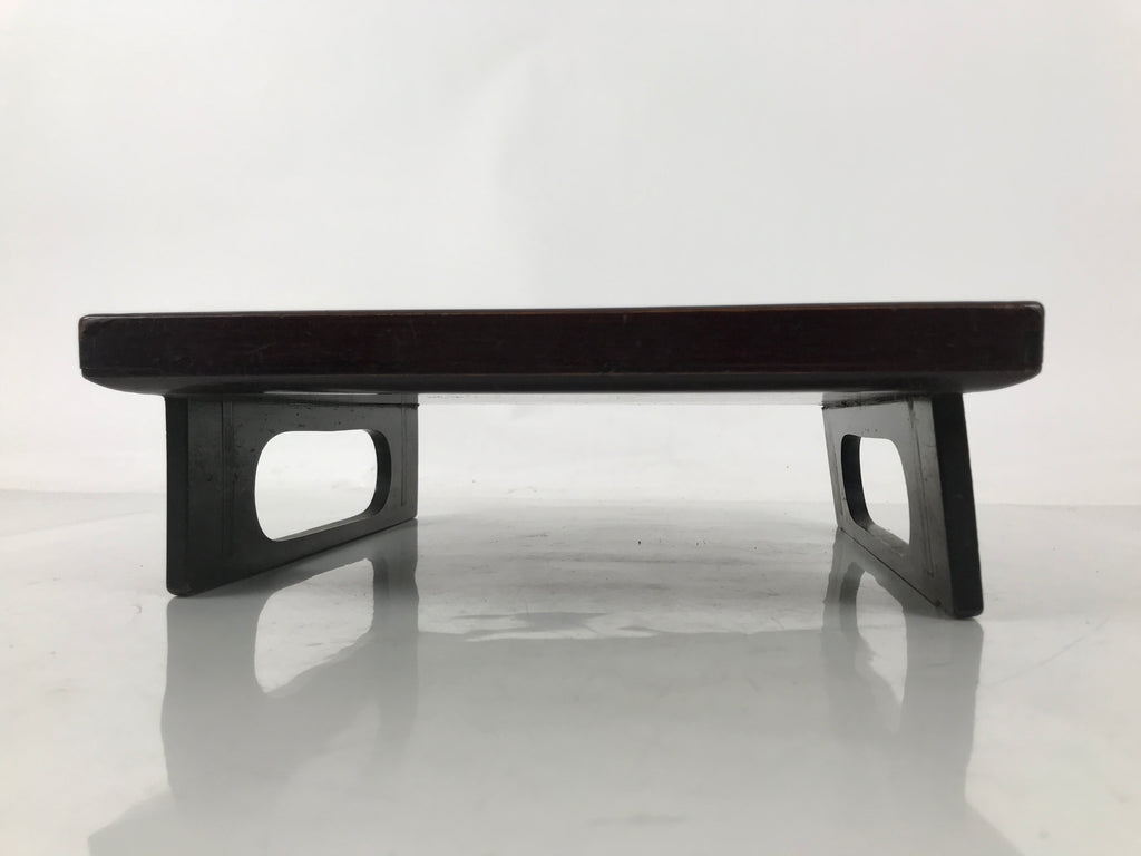 Antique Japanese Wooden Lacquered Low Table Brown Serving Tray Ozen Square L496