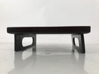Antique Japanese Wooden Lacquered Low Table Brown Serving Tray Ozen Square L496