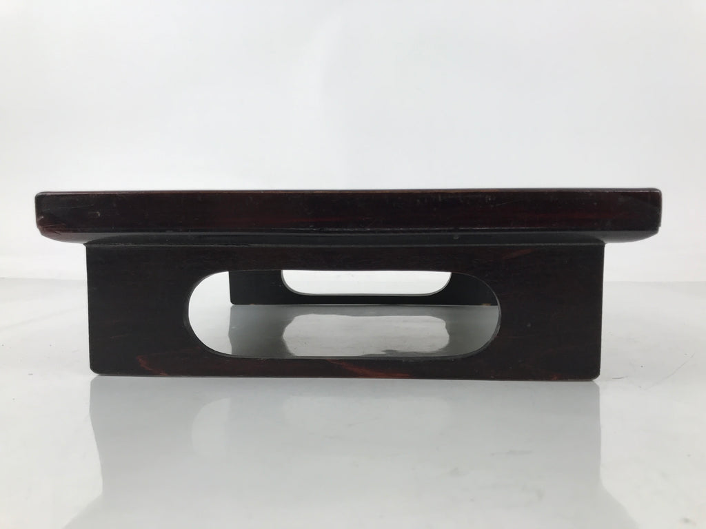 Antique Japanese Wooden Lacquered Low Table Brown Serving Tray Ozen Square L496