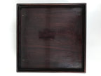 Antique Japanese Wooden Lacquered Low Table Brown Serving Tray Ozen Square L496