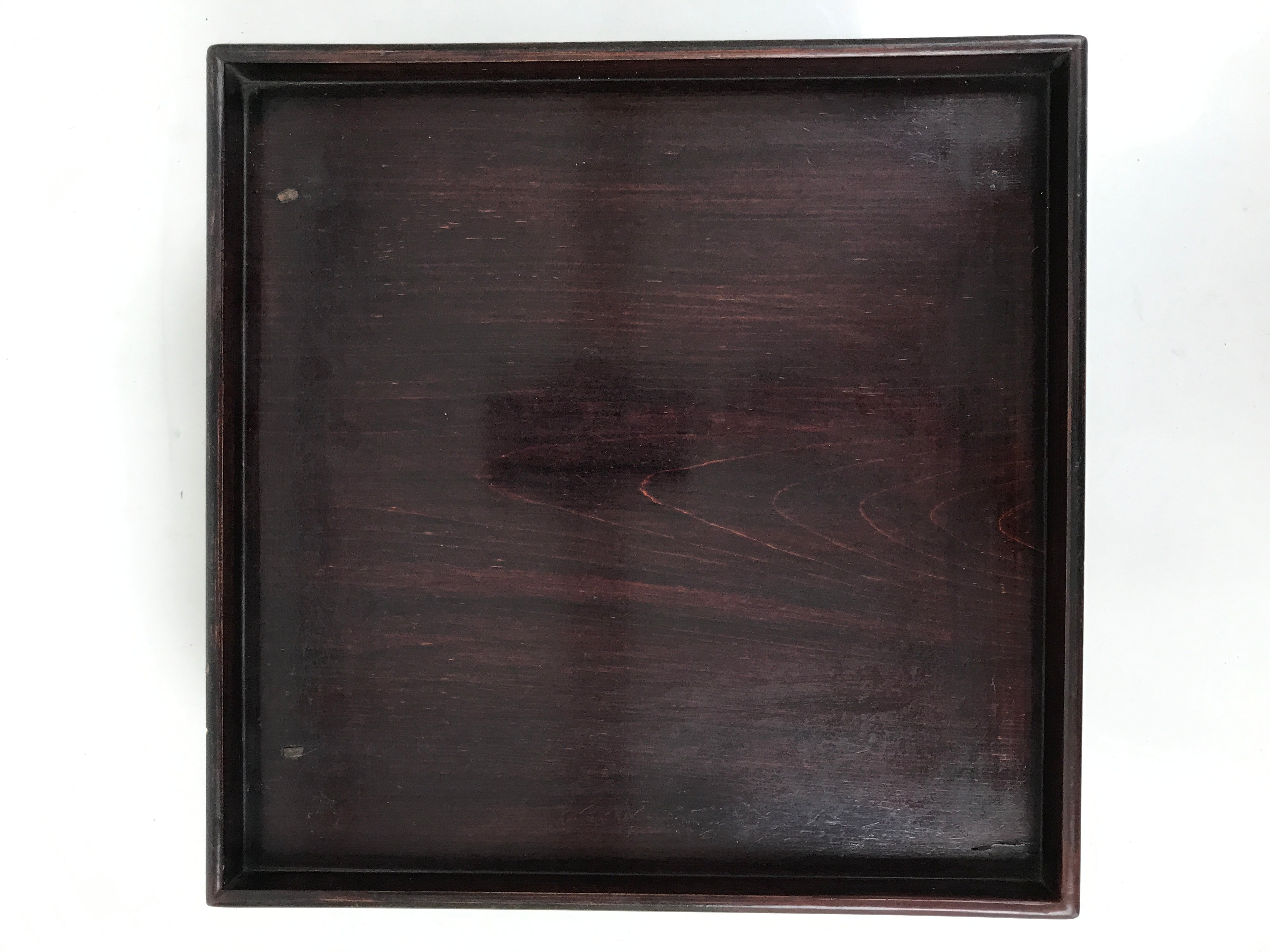 Antique Japanese Wooden Lacquered Low Table Brown Serving Tray Ozen Square L496