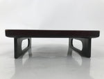 Antique Japanese Wooden Lacquered Low Table Brown Square Serving Tray Ozen L427