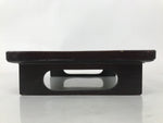 Antique Japanese Wooden Lacquered Low Table Brown Square Serving Tray Ozen L427