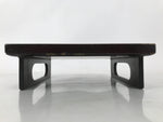 Antique Japanese Wooden Lacquered Low Table Brown Square Serving Tray Ozen L427
