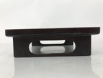Antique Japanese Wooden Lacquered Low Table Brown Square Serving Tray Ozen L427