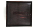 Antique Japanese Wooden Lacquered Low Table Brown Square Serving Tray Ozen L427