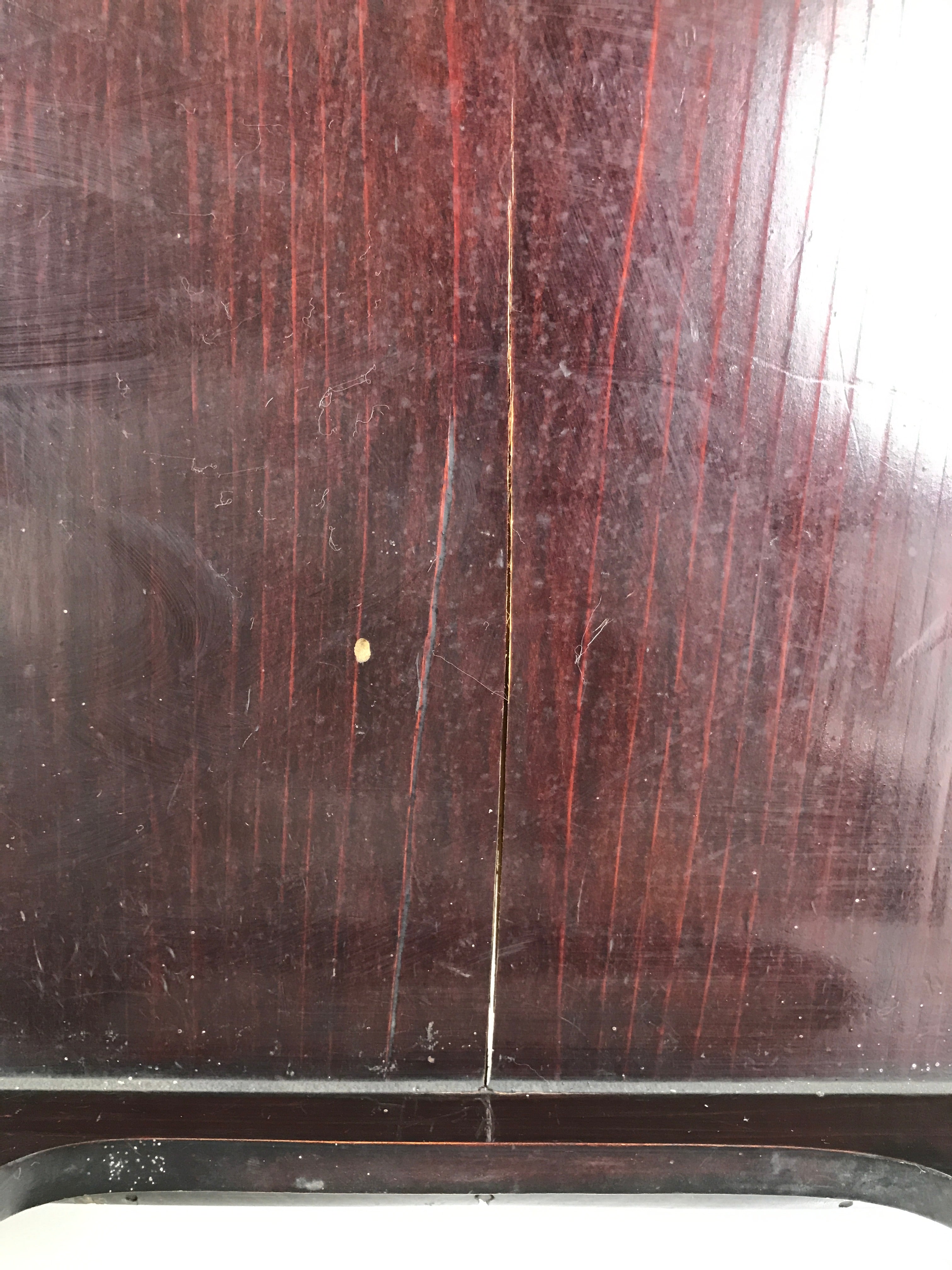 Antique Japanese Wooden Lacquered Low Table Brown Square Serving Tray Ozen L427