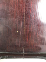 Antique Japanese Wooden Lacquered Low Table Brown Square Serving Tray Ozen L427