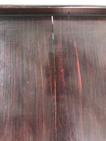 Antique Japanese Wooden Lacquered Low Table Brown Square Serving Tray Ozen L427