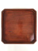 Antique Japanese Wooden Lacquered Low Table Brown Square Serving Tray Ozen L428
