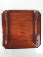 Antique Japanese Wooden Lacquered Low Table Brown Square Serving Tray Ozen L428