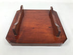 Antique Japanese Wooden Lacquered Low Table Brown Square Serving Tray Ozen L428