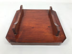 Antique Japanese Wooden Lacquered Low Table Brown Square Serving Tray Ozen L428