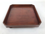 Antique Japanese Wooden Lacquered Low Table Brown Square Serving Tray Ozen L428