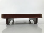 Antique Japanese Wooden Lacquered Low Table Brown Square Serving Tray Ozen L428