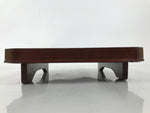 Antique Japanese Wooden Lacquered Low Table Brown Square Serving Tray Ozen L428
