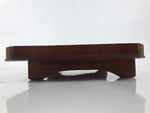 Antique Japanese Wooden Lacquered Low Table Brown Square Serving Tray Ozen L428