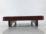 Antique Japanese Wooden Lacquered Low Table Brown Square Serving Tray Ozen L428