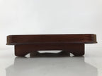 Antique Japanese Wooden Lacquered Low Table Brown Square Serving Tray Ozen L428