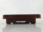 Antique Japanese Wooden Lacquered Low Table Brown Square Serving Tray Ozen L428