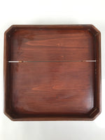 Antique Japanese Wooden Lacquered Low Table Brown Square Serving Tray Ozen L429