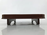 Antique Japanese Wooden Lacquered Low Table Brown Square Serving Tray Ozen L429