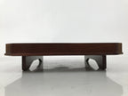 Antique Japanese Wooden Lacquered Low Table Brown Square Serving Tray Ozen L429