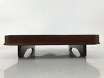 Antique Japanese Wooden Lacquered Low Table Brown Square Serving Tray Ozen L429