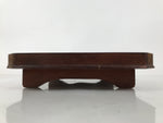 Antique Japanese Wooden Lacquered Low Table Brown Square Serving Tray Ozen L429