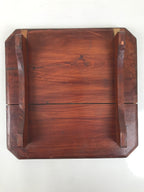 Antique Japanese Wooden Lacquered Low Table Brown Square Serving Tray Ozen L430