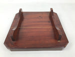 Antique Japanese Wooden Lacquered Low Table Brown Square Serving Tray Ozen L430