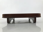 Antique Japanese Wooden Lacquered Low Table Brown Square Serving Tray Ozen L430