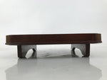 Antique Japanese Wooden Lacquered Low Table Brown Square Serving Tray Ozen L430