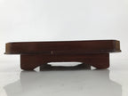 Antique Japanese Wooden Lacquered Low Table Brown Square Serving Tray Ozen L430