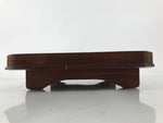 Antique Japanese Wooden Lacquered Low Table Brown Square Serving Tray Ozen L430