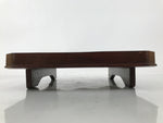 Antique Japanese Wooden Lacquered Low Table Brown Square Serving Tray Ozen L430