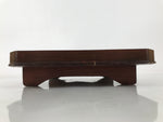 Antique Japanese Wooden Lacquered Low Table Brown Square Serving Tray Ozen L430