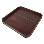 Antique Japanese Wooden Lacquered Low Table Brown Square Serving Tray Ozen L430