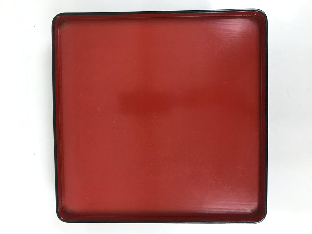 Antique Japanese Wooden Lacquered Low Table Red Black Serving Tray Ozen L497