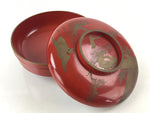 Antique Japanese Wooden Lacquerware Lidded Snack Bowl Kashiki Tea Ceremony UR946