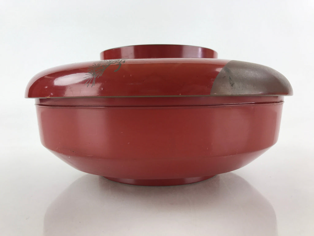 Antique Japanese Wooden Lacquerware Lidded Snack Bowl Kashiki Tea Ceremony UR946