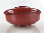Antique Japanese Wooden Lacquerware Lidded Snack Bowl Kashiki Tea Ceremony UR946