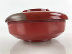 Antique Japanese Wooden Lacquerware Lidded Snack Bowl Kashiki Tea Ceremony UR946
