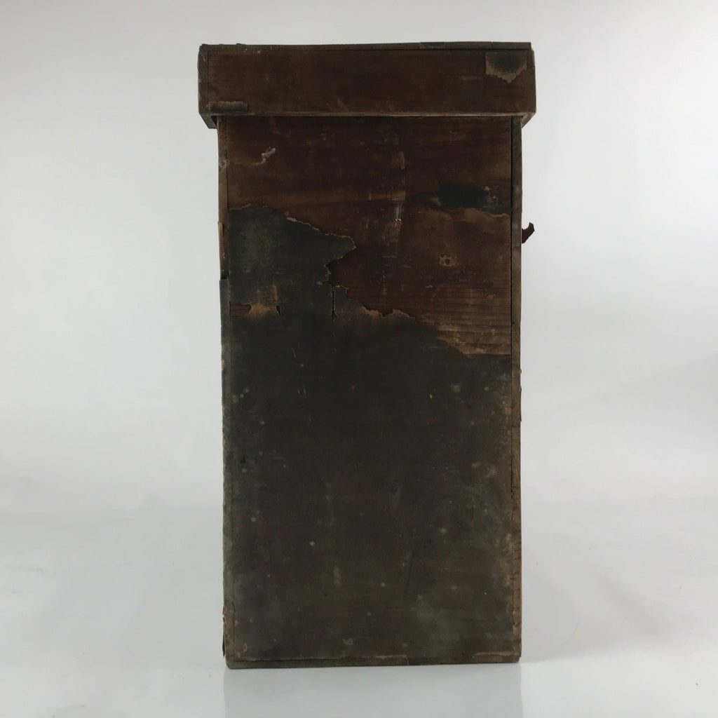 Antique Japanese Wooden Large Lidded Storage Box Inside 21x44x44.5cm Brown X135
