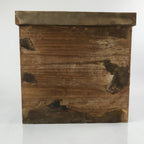 Antique Japanese Wooden Large Lidded Storage Box Inside 21x44x44.5cm Brown X135