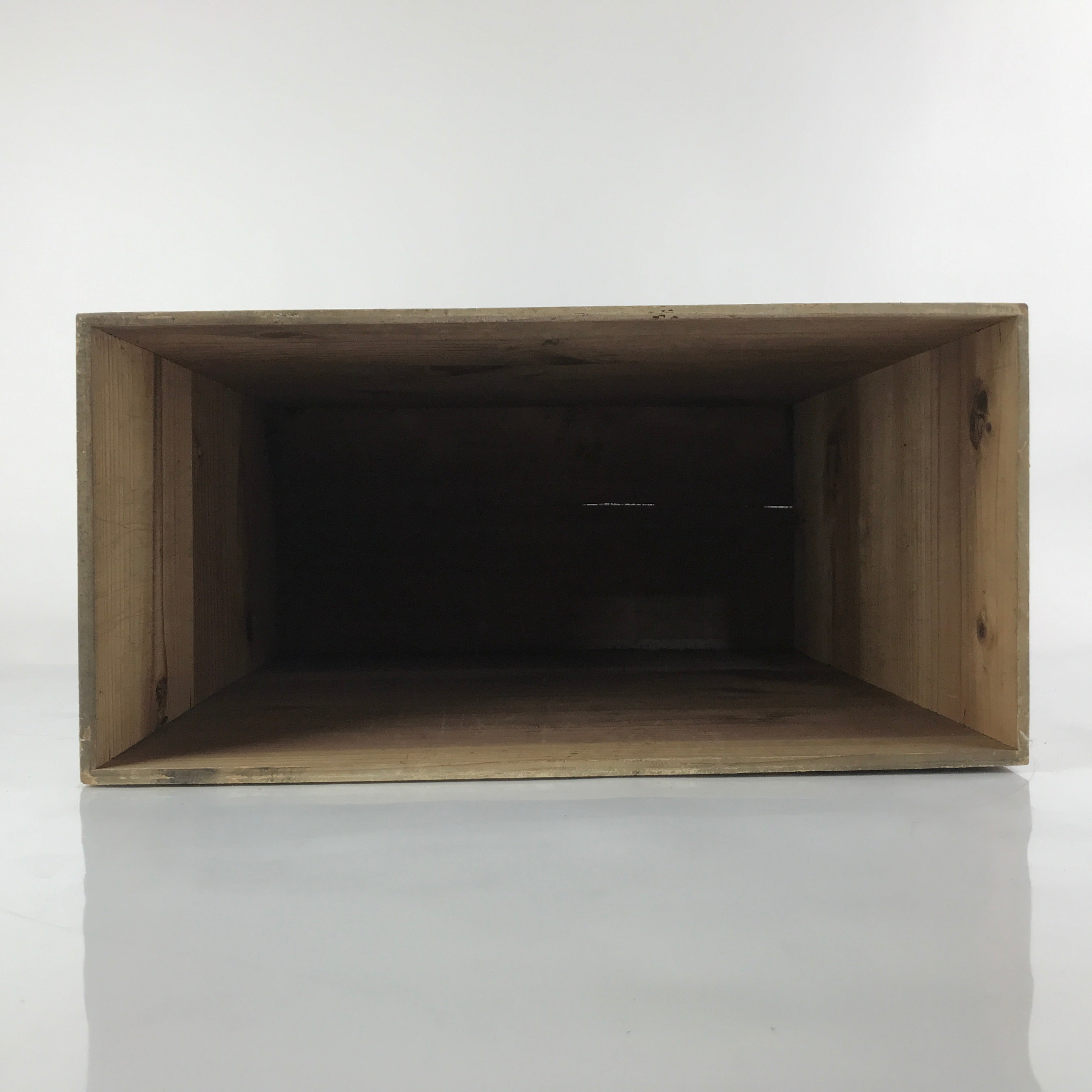 Antique Japanese Wooden Large Lidded Storage Box Inside 21x44x44.5cm Brown X135