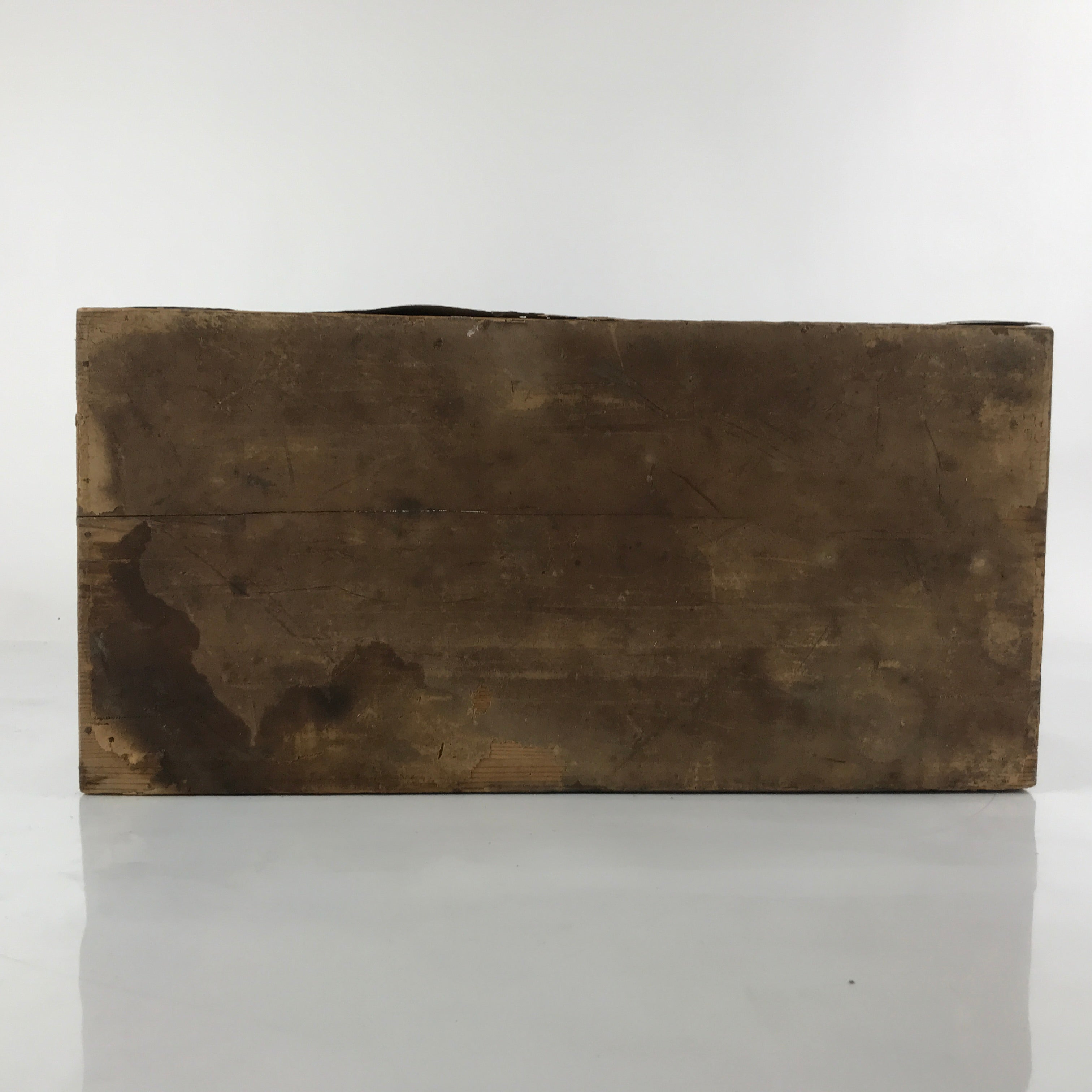Antique Japanese Wooden Large Lidded Storage Box Inside 21x44x44.5cm Brown X135